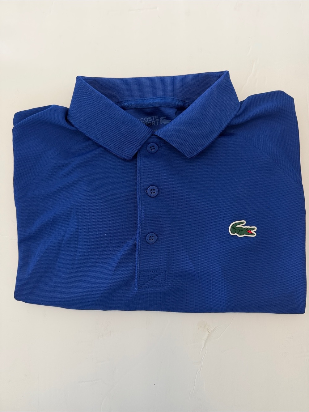 Lacoste Men’s Blue Pique Polo with Crocodile Logo